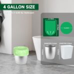 Biodegradable Small Trash Bags 4 Gallon, 105 Counts Unscented Bathroom Trash Bags, Easy Tearing Small Garbage Bags for Bathroom Bedroom Office, Green - Image 4