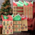 Lulu Home Christmas Gift Bags, 24 Pieces Medium Christmas Kraft Paper Bags with Handle - Image 6