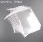 100 Pieces (9x12 Inch) Clear Plastic Bags for Packaging, Clothing & T-Shirts Strong Packing Self Adhesive Cellophane Bag - Image 3