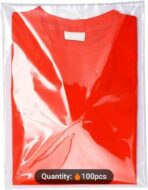 100 Pieces (9x12 Inch) Clear Plastic Bags for Packaging, Clothing & T-Shirts Strong Packing Self Adhesive Cellophane Bag - Image 8