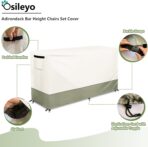 Bar Height Patio Dining Set Covers,100% Waterproof Outdoor Adirondack Bar Height Chairs and Table Sets Cover, Bar Table Set Covers for Patio Furniture Set,72" x 30" x 41" - Beige - Image 5