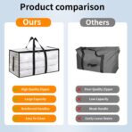 6 Pack-Extra Large Heavy Duty Moving Bags - Waterproof Storage Totes with Handles & Zippers, Foldable for College Dorm, Storage (Clear) - Image 4