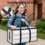 6 Pack-Extra Large Heavy Duty Moving Bags - Waterproof Storage Totes with Handles & Zippers, Foldable for College Dorm, Storage (Clear) - Image 6
