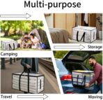 6 Pack-Extra Large Heavy Duty Moving Bags - Waterproof Storage Totes with Handles & Zippers, Foldable for College Dorm, Storage (Clear) - Image 9