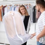 BALEINE 40'' Translucent Garment Bags, 12 Packs PEVA Dress Bag for Closet Clothes Dresses Suit Coats Storage (White, 12PK) - Image 8