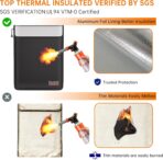 DocSafe Fireproof Document Bag (5200℉) with Fireproof Organizer Travel Case,Heat Insulated Fire＆Water Resistant 8 Layers Safe Money Bag Storage for Important Documents,Cash,Power Bank,Valuables,Black - Image 4