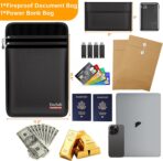 DocSafe Fireproof Document Bag (5200℉) with Fireproof Organizer Travel Case,Heat Insulated Fire＆Water Resistant 8 Layers Safe Money Bag Storage for Important Documents,Cash,Power Bank,Valuables,Black - Image 5