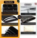 DocSafe Fireproof Document Bag (5200℉) with Fireproof Organizer Travel Case,Heat Insulated Fire＆Water Resistant 8 Layers Safe Money Bag Storage for Important Documents,Cash,Power Bank,Valuables,Black - Image 8
