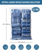 10 Heavy Duty Storage Bags with Zipper Top, 3.1-mil Thick, Extra Large 5 Gallon Bag 18" x 24", Resealable Plastic Bag, Jumbo Freezer Bags for Food, Clothes, Travel, Moving - Image 3