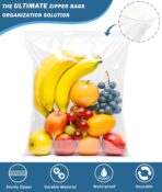 10 Heavy Duty Storage Bags with Zipper Top, 3.1-mil Thick, Extra Large 5 Gallon Bag 18" x 24", Resealable Plastic Bag, Jumbo Freezer Bags for Food, Clothes, Travel, Moving - Image 4