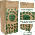 YOUEON 10 Pack 30 Gallon Leaf Bags Brown Paper, 2-Ply Heavy Duty Lawn and Refuse Bags, Yard Waste Bags for Home, Garden, Yard, Self Standing and Tear Resistant - Image 4