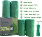 Tall Kitchen Biodegradable Trash Bags 13 Gallon (120 Bags) Eco-friendly Medium Green Garbage Bag 55 Liter Landfill-Friendly Can Liners Portable Camping Toilet Bags Made With epi (120 count) - Image 5
