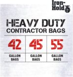 Contractor Trash Bags - 45 Gallon, 18 Bags, Wing Tie Closure, 3 MIL Thick, Gusseted Bottom, Black - Heavy Duty Industrial Strength Garbage Bags - Image 7