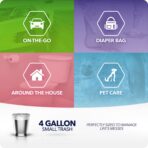 Color Scents Small Trash Bags - 4 Gallon, 60 Bags (1 Pack of 60 Count), Twist Tie - Light Blue in Ocean Mist Scent with Microban - Image 6