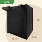 10 Pack Reusable Shopping Bags - 14.9x12.6x9.4 Inth Bulk Tote Bag for Grocery with 5 Pack Thick Plastic Bottom can Hold 50 Lbs, Foldable & Durable with Reinforced Handles - Image 3