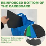 10 Pack Reusable Shopping Bags - 14.9x12.6x9.4 Inth Bulk Tote Bag for Grocery with 5 Pack Thick Plastic Bottom can Hold 50 Lbs, Foldable & Durable with Reinforced Handles - Image 4