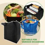 10 Pack Reusable Shopping Bags - 14.9x12.6x9.4 Inth Bulk Tote Bag for Grocery with 5 Pack Thick Plastic Bottom can Hold 50 Lbs, Foldable & Durable with Reinforced Handles - Image 6