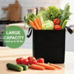 10 Pack Reusable Shopping Bags - 14.9x12.6x9.4 Inth Bulk Tote Bag for Grocery with 5 Pack Thick Plastic Bottom can Hold 50 Lbs, Foldable & Durable with Reinforced Handles - Image 8