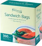 TYPLASTICS Sandwich and Snack Bags, Storage Bags for Food On the Go, Double Zipper for Freshness, Easy Open Design, Reclosable, 360 Count - Image 8