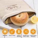 Bread Bags for Homemade Bread - 2 Packs XL Reusable Organic Beeswax Linen Cotton Sourdough Bag, Homesteading Essentials Sourdough Bags with Sealing Zip to Keep Fresh - Image 3