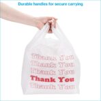 SSWBasics White Thank You Bags Case of 1000-11 ½” x 6" x 21" - Thickness .48mil HDPE- Standard Supermarket Size, Perfect for Grocery, Retail, Convenience Stores, Take-Out and Home Use - Image 3