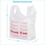 SSWBasics White Thank You Bags Case of 1000-11 ½” x 6" x 21" - Thickness .48mil HDPE- Standard Supermarket Size, Perfect for Grocery, Retail, Convenience Stores, Take-Out and Home Use - Image 6