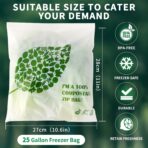 Compostable Gallon Size Food Storage Bags Freezer and Leak Proof, (25 Eco Zip) Seal well for Fruit,Food and Vegetable Plant-Based BPA-free (25) - Image 4
