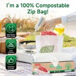 Compostable Gallon Size Food Storage Bags Freezer and Leak Proof, (25 Eco Zip) Seal well for Fruit,Food and Vegetable Plant-Based BPA-free (25) - Image 5