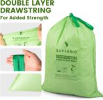 SUPERBIO 8 Gallon Compostable Drawstring Kitchen Waste Bags,30.3 Liter, 30 Count, 1 Mil,Heavy Duty Food Waste Bags, BPI, Seedling and OK compost INDUSTRIAL - Image 6