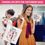 20 Pack Sublimation Blanks Canvas Tote Bags, Reusable Grocery Bags Heat Transfer Widen Tote Bags Cosmetic Makeup Bags Shopping Bag W/Customized Color for DIY, Advertising, Christmas Craft Gifts - Image 3