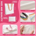 20 Pack Sublimation Blanks Canvas Tote Bags, Reusable Grocery Bags Heat Transfer Widen Tote Bags Cosmetic Makeup Bags Shopping Bag W/Customized Color for DIY, Advertising, Christmas Craft Gifts - Image 4