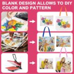 20 Pack Sublimation Blanks Canvas Tote Bags, Reusable Grocery Bags Heat Transfer Widen Tote Bags Cosmetic Makeup Bags Shopping Bag W/Customized Color for DIY, Advertising, Christmas Craft Gifts - Image 5