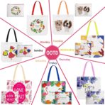 20 Pack Sublimation Blanks Canvas Tote Bags, Reusable Grocery Bags Heat Transfer Widen Tote Bags Cosmetic Makeup Bags Shopping Bag W/Customized Color for DIY, Advertising, Christmas Craft Gifts - Image 7