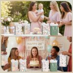 woric 10.6" Medium Gift Bags with Tissue Paper, 4 Pack Gift Wrap Bag with Greeting Cards for Birthdays Bridal Showers Mothers Day Weddings (10.6x7.87x4.7in) - Image 7