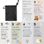 PALTERWEAR Drawstring Bag - Cinch and Ditty Pouch with Clip for Travel, Wardrobe, Outdoors - Set of 5 (Black, 6 x 8 inch) - Image 3