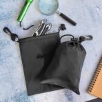 PALTERWEAR Drawstring Bag - Cinch and Ditty Pouch with Clip for Travel, Wardrobe, Outdoors - Set of 5 (Black, 6 x 8 inch) - Image 7