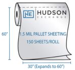 Hudson Exchange 60" x 60", 1.5 Mil, LDPE Pallet Top Protective Sheeting, Roll of 150 - Image 4