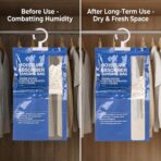 Dehumidifier Bags Hanging Moisture Absorbers – 4 Packs Dehumidifiers for Home Closet Bathroom Basement, Hanging Bag Desiccant Packs for Bedroom RV Camper, Odor Absorber Household Essentials - Image 4