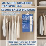 Dehumidifier Bags Hanging Moisture Absorbers – 4 Packs Dehumidifiers for Home Closet Bathroom Basement, Hanging Bag Desiccant Packs for Bedroom RV Camper, Odor Absorber Household Essentials - Image 6
