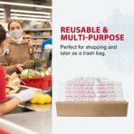 Soeos 70 Count Thank You Plastic Bags (11.5" x 6.5" x 21") Reusable White Shopping Bag with Handles for Grocery, Convenience Store, Restaurant, Supermarket, To Go & Takeout (Made in US) - Image 4