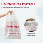 Soeos 70 Count Thank You Plastic Bags (11.5" x 6.5" x 21") Reusable White Shopping Bag with Handles for Grocery, Convenience Store, Restaurant, Supermarket, To Go & Takeout (Made in US) - Image 8