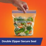 Hefty Press to Close Plastic Freezer Bags, Quart Size, 25 Count - Image 3