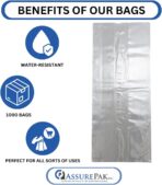 ASSUREPAK Plastic Produce Bag for Bread and Groceries - 4"x2"x8" - 1000 Bags - 0.95 mil - Natural Color - No Venting Holes LDPE - Image 8