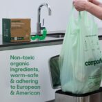 Compostic Home Compostable Trash Bags, 2.99 Gallon Small Kitchen Rubbish Bags, Extra Strong & Quickly Breaks Down, 100 Count - Image 4