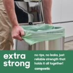 Compostic Home Compostable Trash Bags, 2.99 Gallon Small Kitchen Rubbish Bags, Extra Strong & Quickly Breaks Down, 100 Count - Image 5