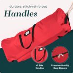 Handy Laundry, Rolling Tree Storage Bag - Storage for 9-Foot Artificial Christmas Holiday Tree. Zippered Bag, Carry Handles & Wheels for Easy Transport. Protects Against Dust, Insects, Moisture, RED - Image 8