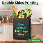 Custom Bags 100 pcs, Non-woven Tote Bags with Text, Pictures, Reusable Tote Bag in Full Color Printing, Perfect for Grocery Shopping, Gift Wrapping & Business Promotion - Image 3
