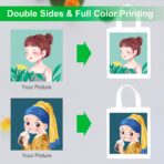Custom Bags 100 pcs, Non-woven Tote Bags with Text, Pictures, Reusable Tote Bag in Full Color Printing, Perfect for Grocery Shopping, Gift Wrapping & Business Promotion - Image 6