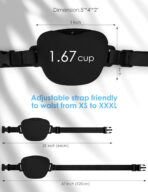 Dog Treat Pouch with Training Clicker, Upgrade Stronger Magnetic Closure to Avoid Spilling, 1.67 Cup Silicone Treat Bag Fanny Pack with Waist Belt for Pet Training Walking (Black) - Image 7