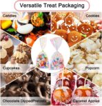 HRX Package 120pcs Iridescent Cellophane Treat Bags with Ties, 6x12 inch Holographic Plastic Goody Bags for Candy Party Favors Small Gifts - Image 6